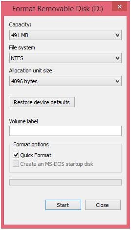Come formattare USB