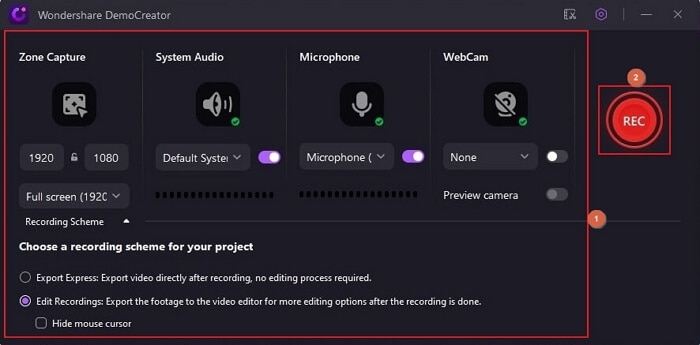 record scrolling screenshots windows with democreator