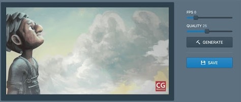 capture to a gif user interface