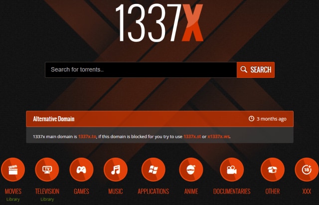 Sichere Torrent-Websites - 1337x Website