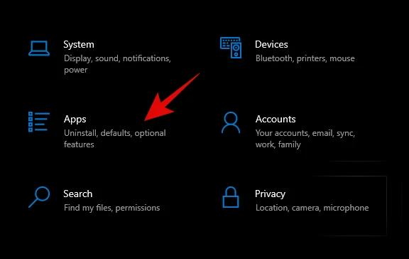 open settings on pc and select apps