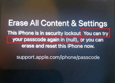 try your passcode again in null