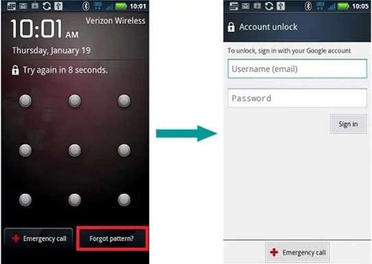 unlock motorola phone pattern