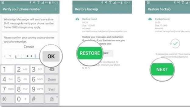verifying number and restore