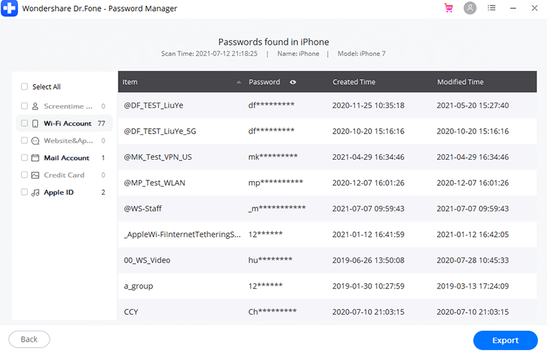 view saved passwords iphone