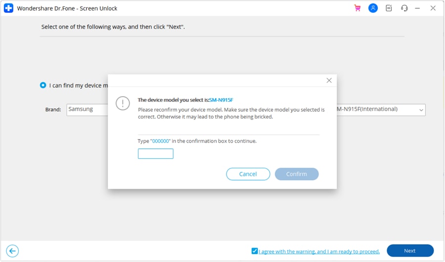 provide required data and confirm