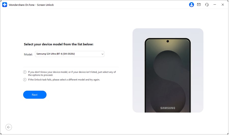 Select Samsung Model