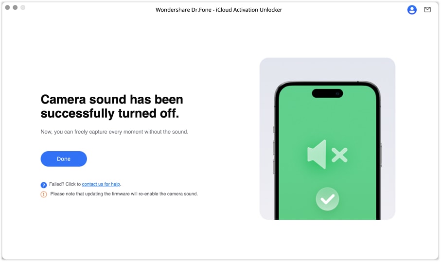 Camera Sound Disabled Successfully
