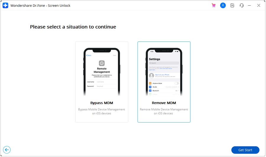 Choose the Remove MDM option