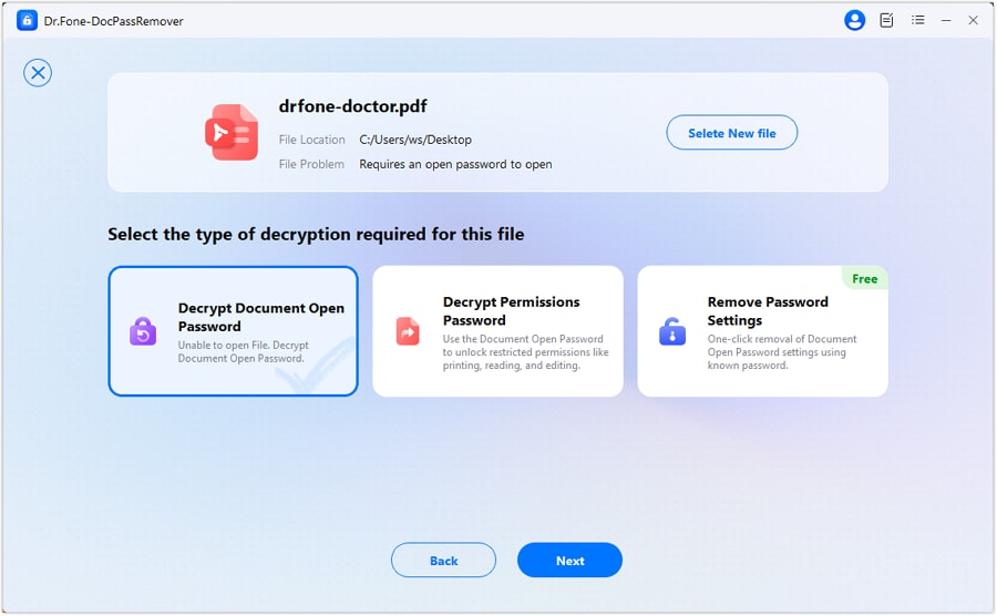 select remove password