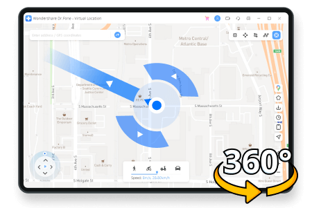 Standortwechsel 360-Grad-Richtung