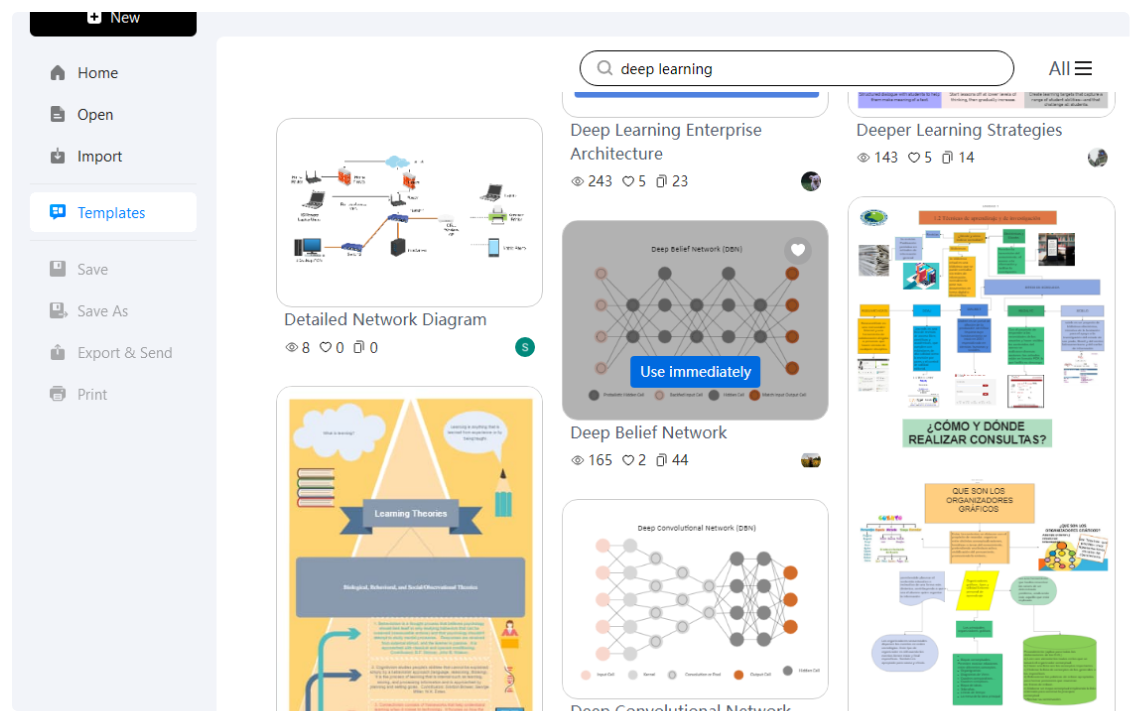 passaggio 1 per creare un diagramma di rete neurale su edrawmax