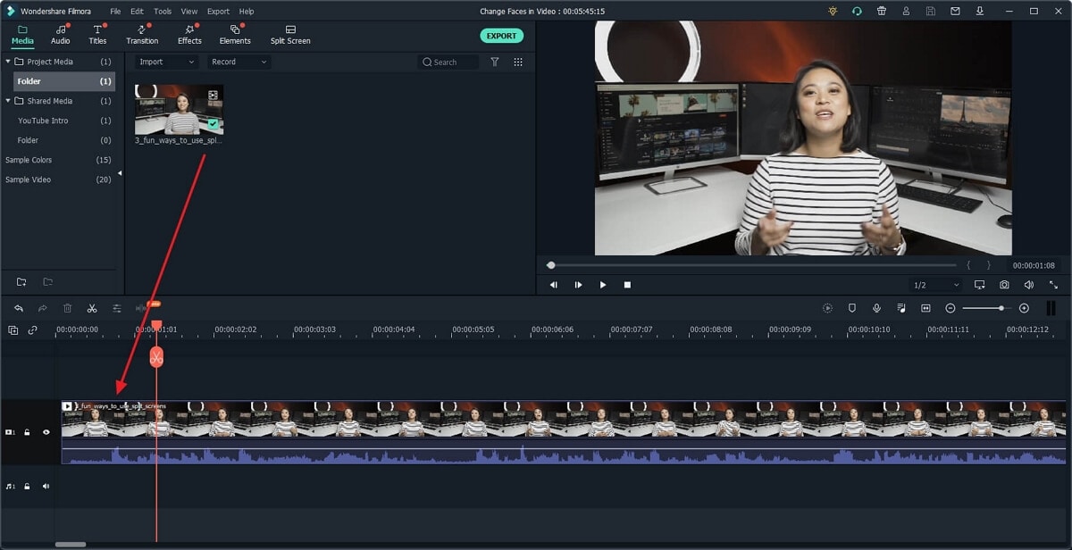 add video to Filmora video voice changer