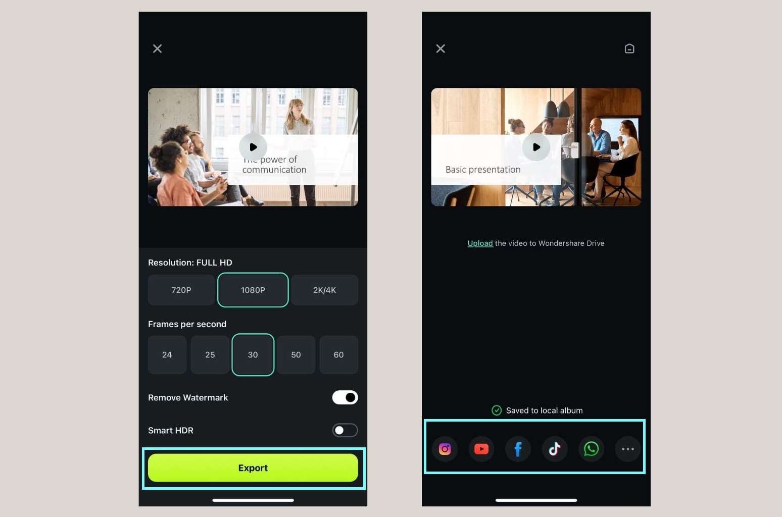 export and share your slideshow