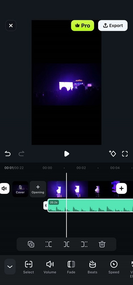 music editing interface