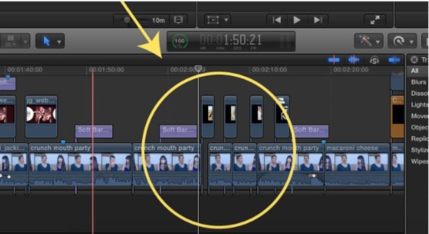 cоздание сюжета на vагнитной временной шкале Final Cut Pro