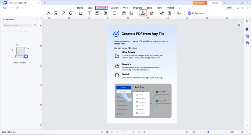 pdfelement comment timestamp tool