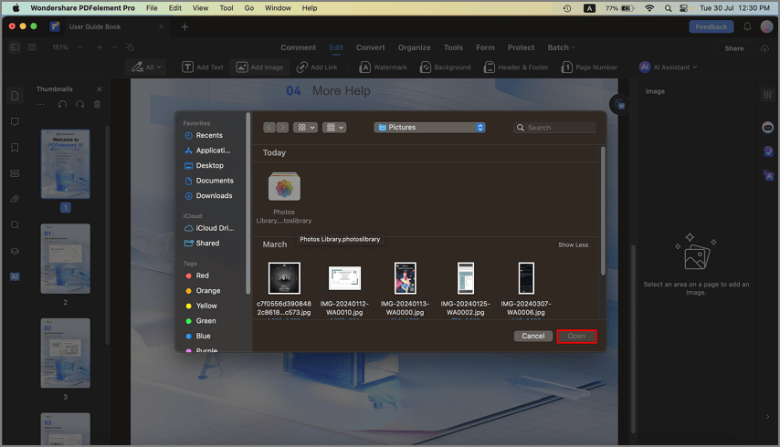 add image to pdf preview mac
