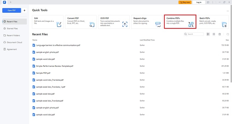 pdfelement combine pdf feature