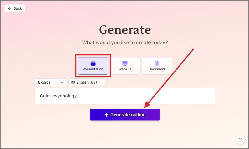 generate presentation outline