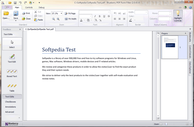 blueberry free pdf form filler
