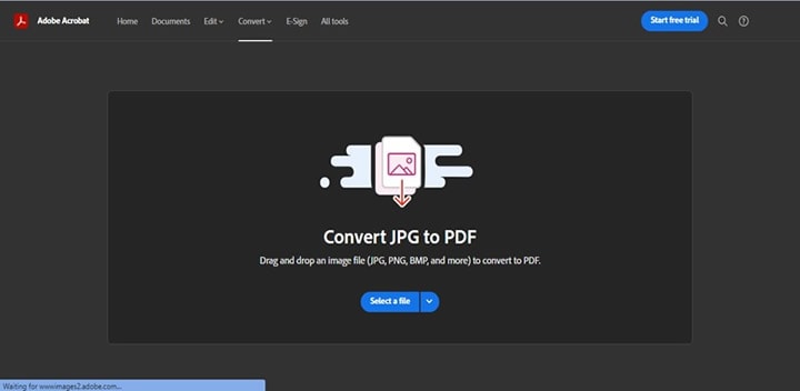 use adobe acrobat online to convert image to pdf
