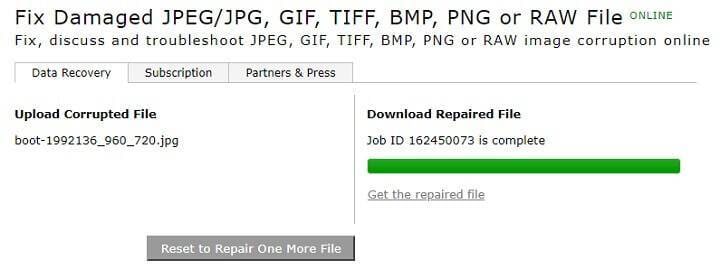 save the repaired JPEG photos