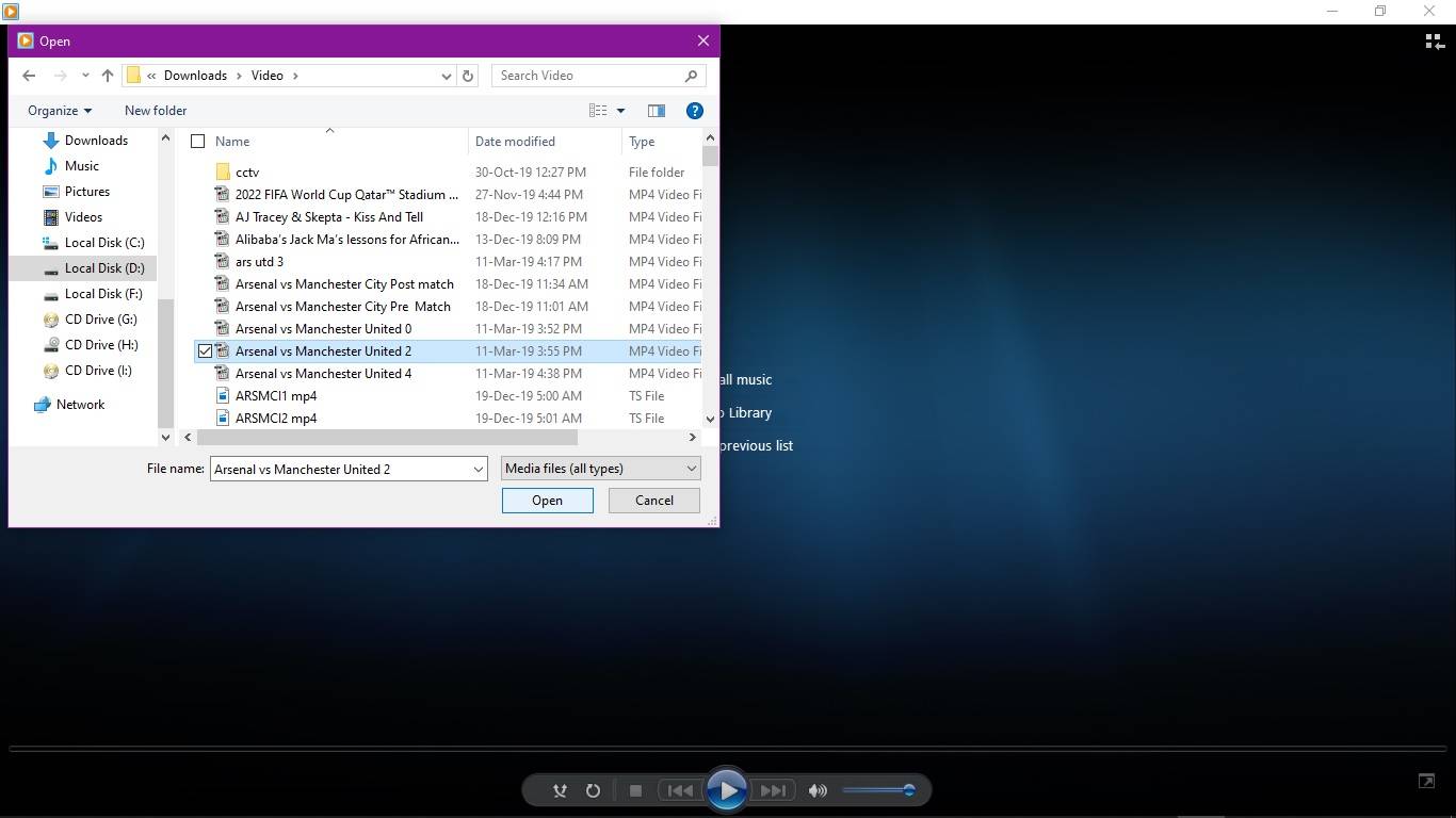 windows media open file