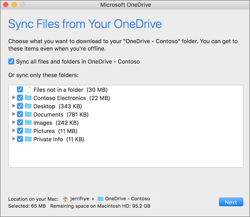 como sincronizar pasta no mac onedrive