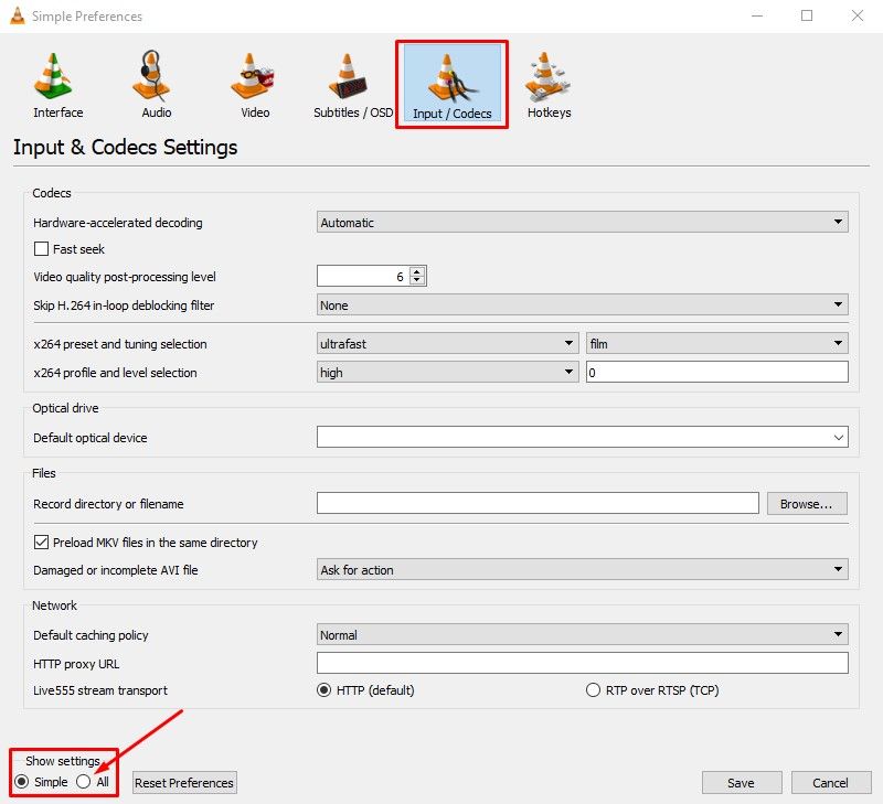 como reparar vlc que não reproduz arquivos mp4 5