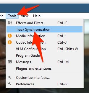 vlc track synchronization 