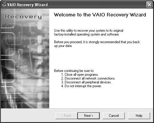 criar disco de recuperação vaio 2