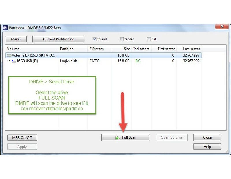 Full scan to recover deleted videos