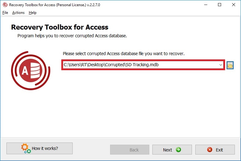 recuperando o Microsoft Access Database