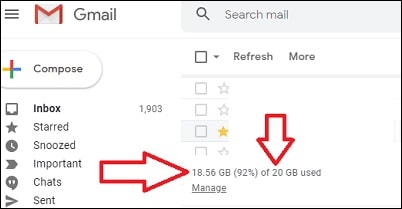 Gerenciar Armazenamento Gmail