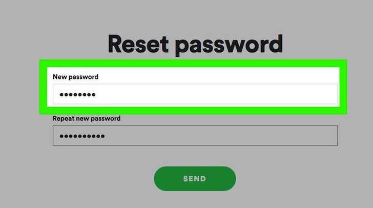 Сбросьте пароль на Spotify