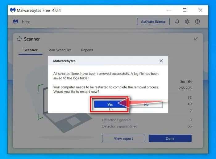 malwarebytes interface screenshot