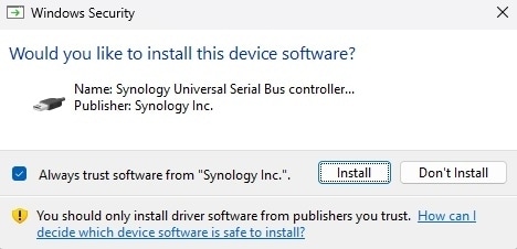 установка synology assistant windows