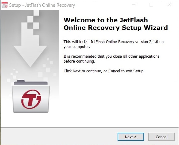 démarrer l'installation de jetflash online recovery