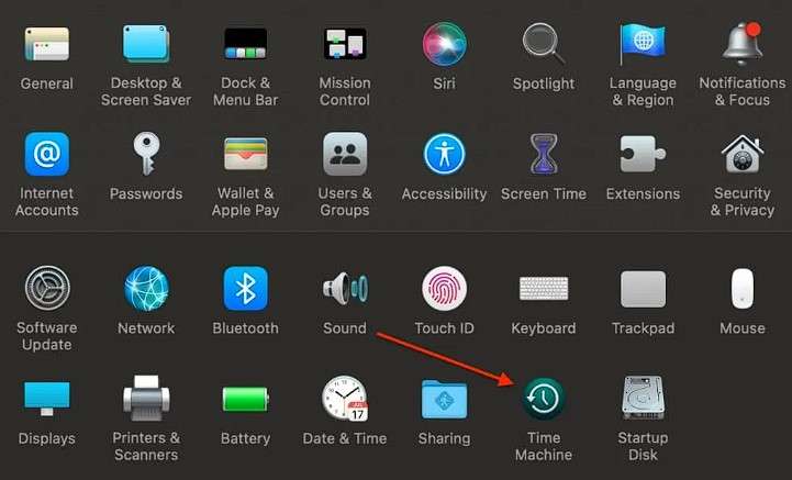 inicie o time machine do mac