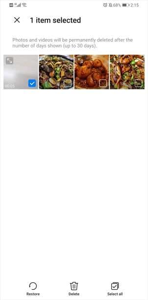 restaurando vídeos excluídos no Android