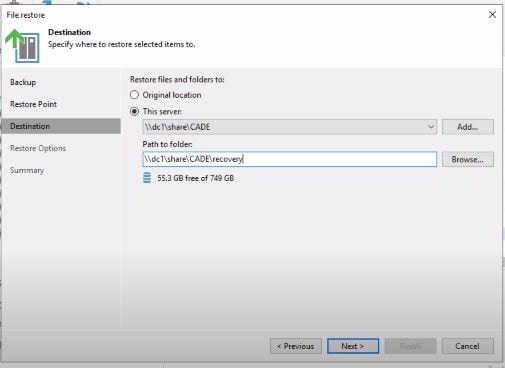 destino de backup do qnap no veeam