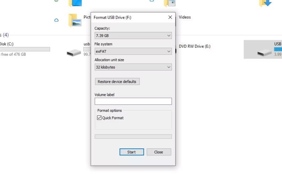 formater la carte sd