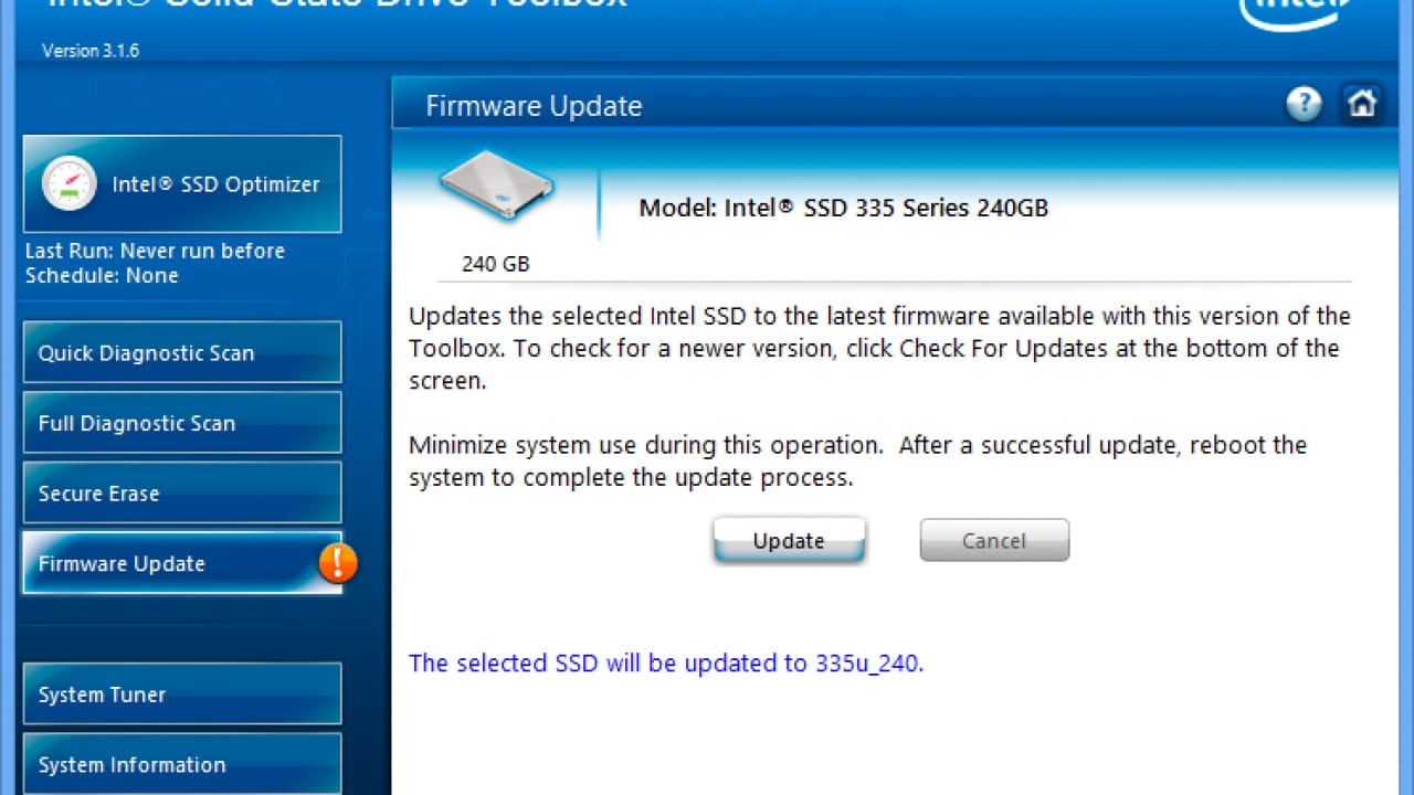 update firmware of ssd