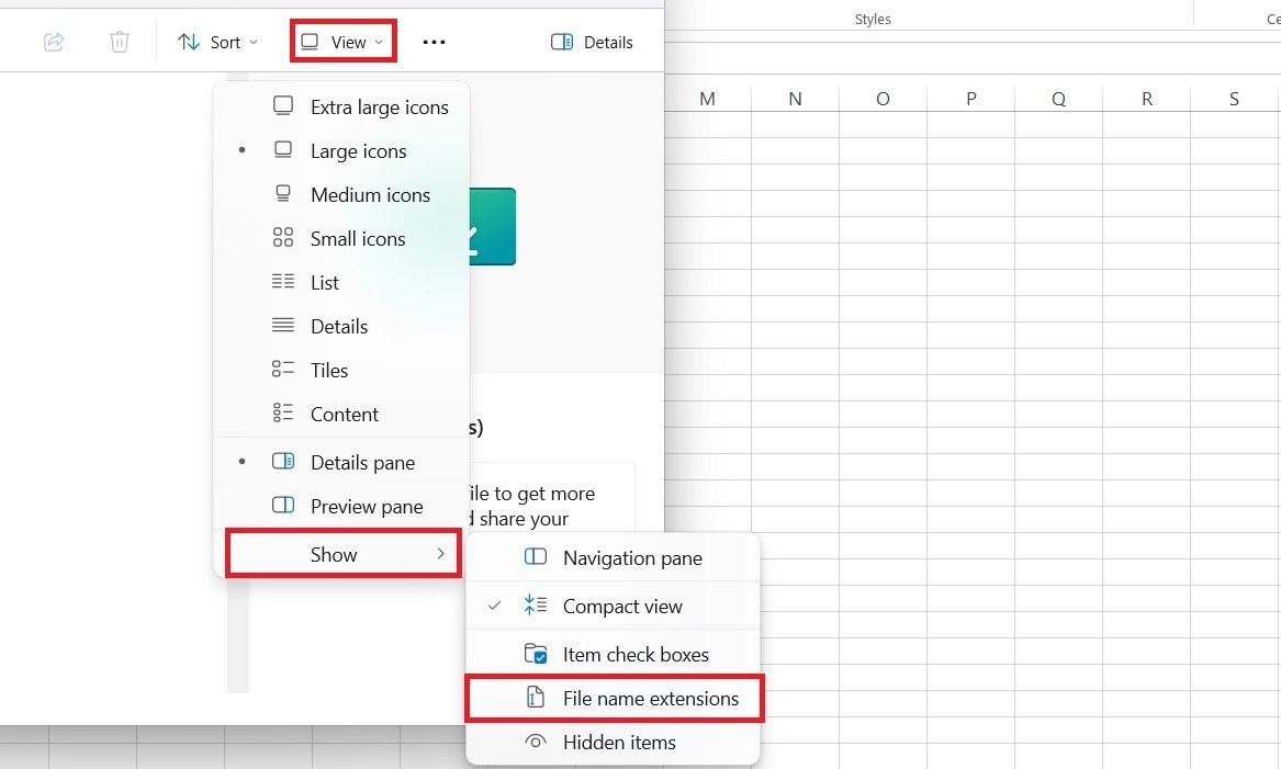 show Image name extensions