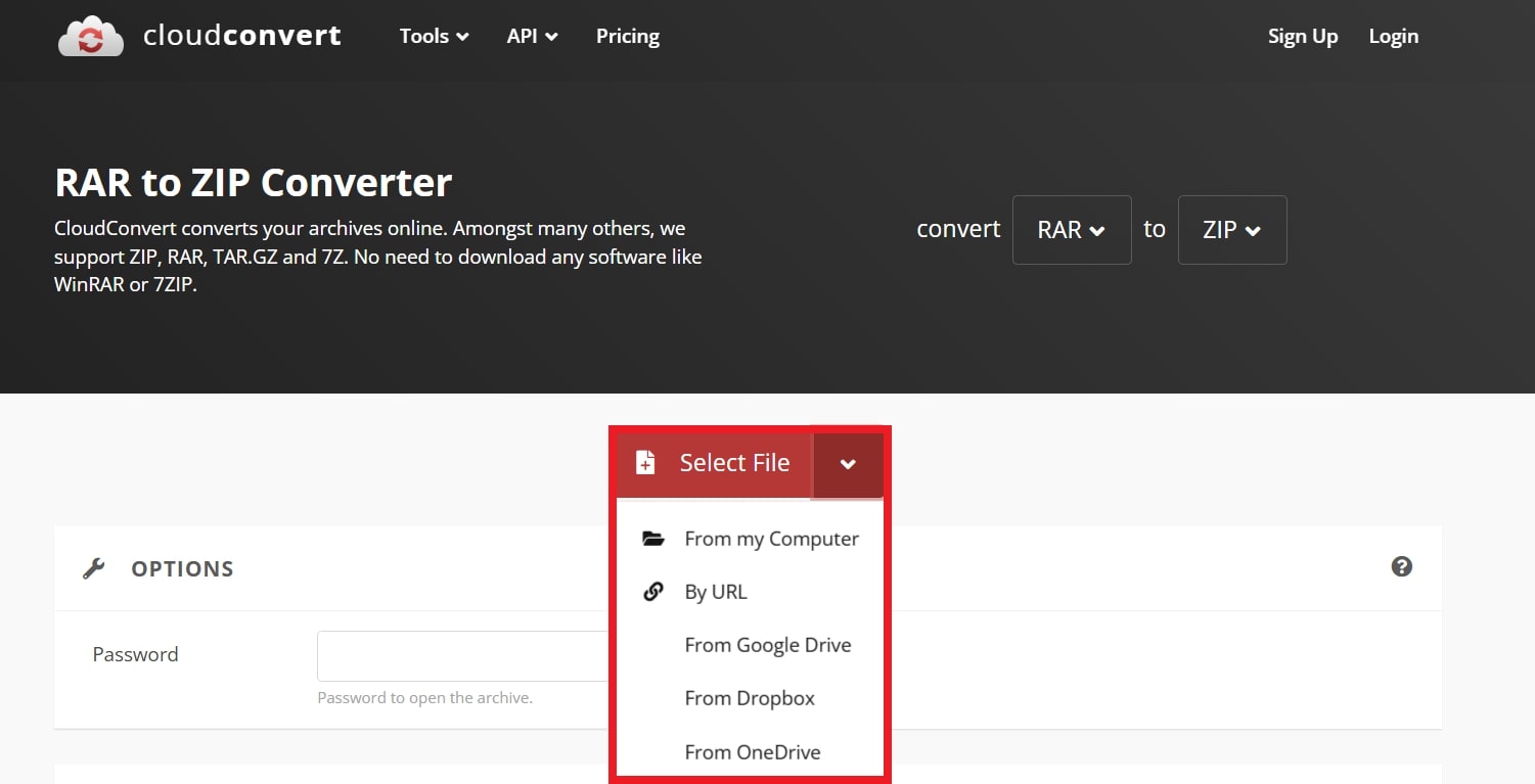 select file