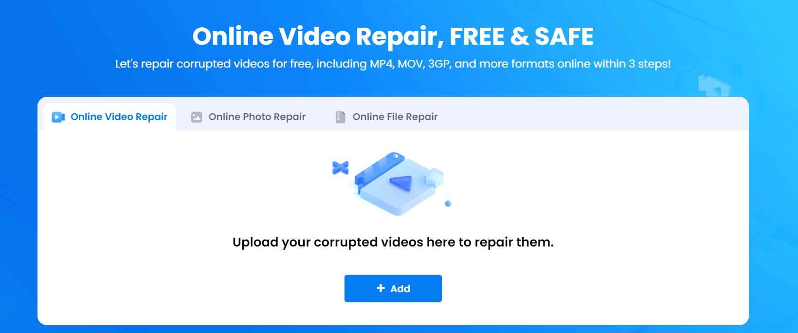ferramenta de reparo de vídeo online da wondershare repairit