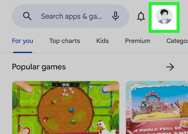vá para o seu perfil