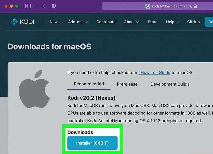 selecione o instalador de 64 bits