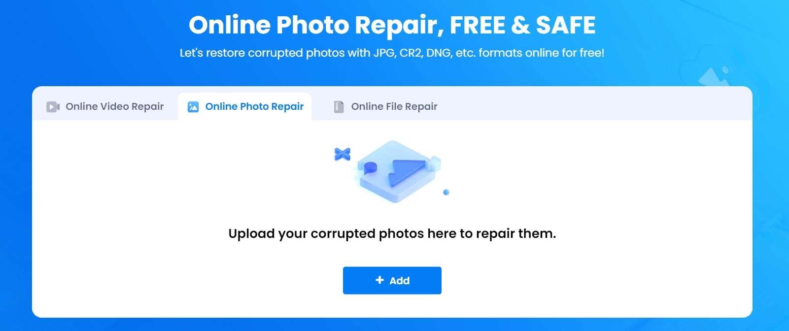 wondershare repairit fazer upload de fotos